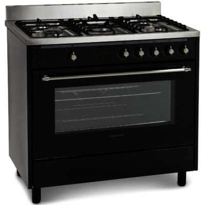 Montpellier RMC90GOK Single Cavity Gas Range Cooker in Black